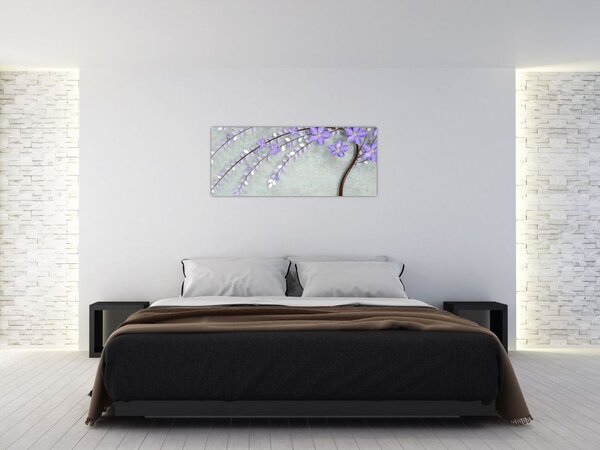 Slika - Ljubičasta kiša (120x50 cm)