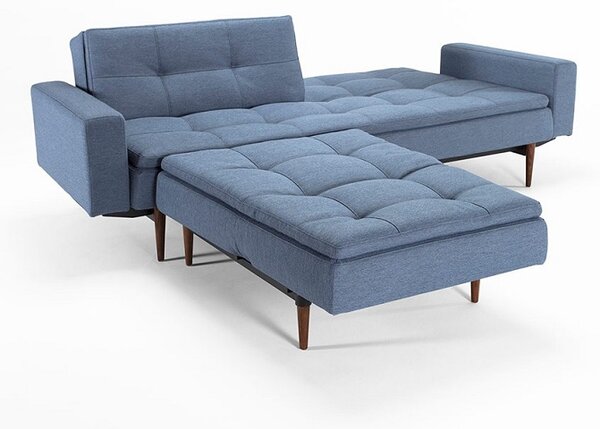 Kauč DUBLEXO SOFA BED s rukonaslonima i s tamno stileto drvenim nogicama