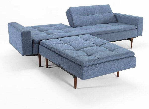 Kauč DUBLEXO SOFA BED s rukonaslonima i s tamno stileto drvenim nogicama