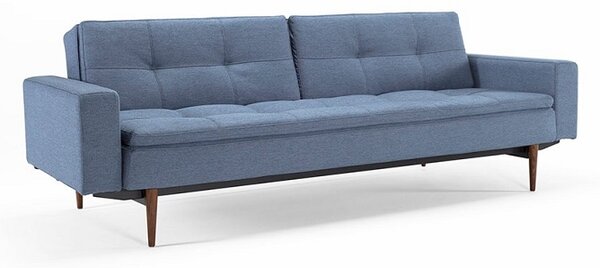 Kauč DUBLEXO SOFA BED s rukonaslonima i s tamno stileto drvenim nogicama