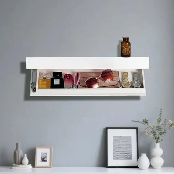 Floatshelf™ Zidna Polica S Tajnim Pretincem (53 X 17,5 X 5 Cm), Crna