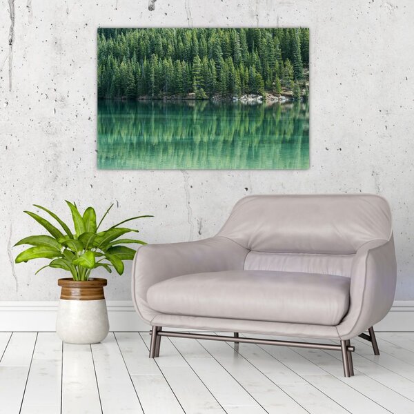 Slika - Četinari uz jezero (90x60 cm)