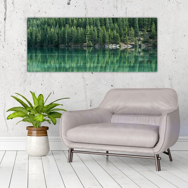 Slika - Četinari uz jezero (120x50 cm)