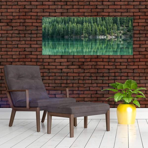 Slika - Četinari uz jezero (120x50 cm)