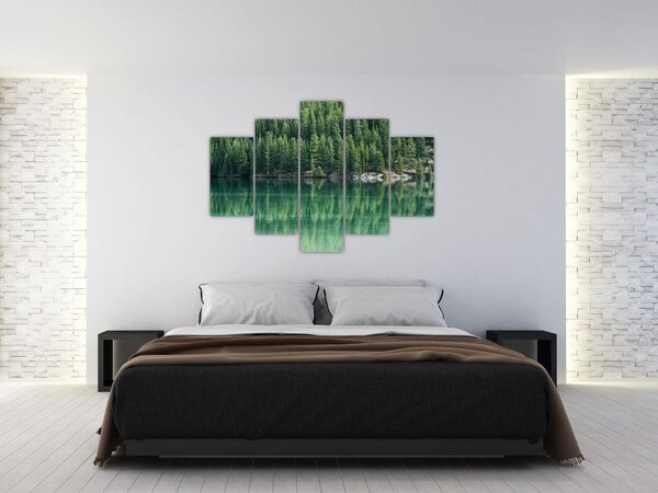 Slika - Četinari uz jezero (150x105 cm)