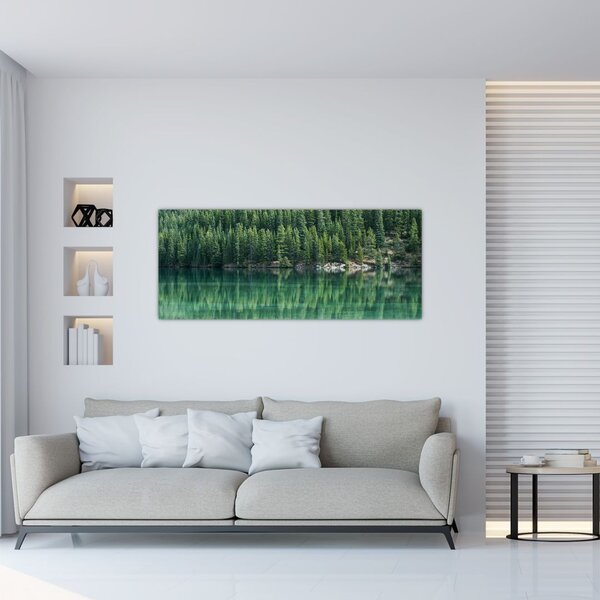 Slika - Četinari uz jezero (120x50 cm)