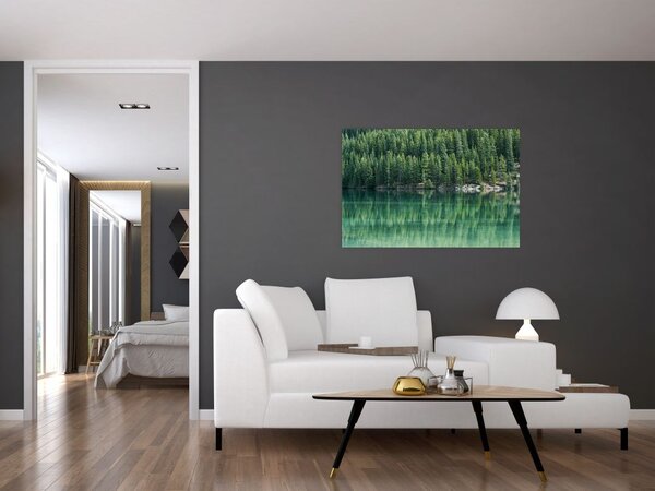 Slika - Četinari uz jezero (90x60 cm)