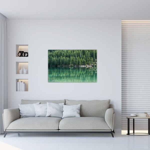 Slika - Četinari uz jezero (90x60 cm)