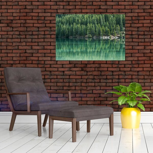 Slika - Četinari uz jezero (90x60 cm)