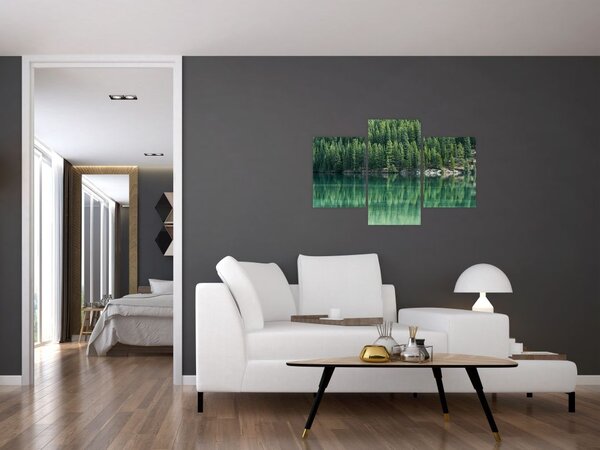 Slika - Četinari uz jezero (90x60 cm)