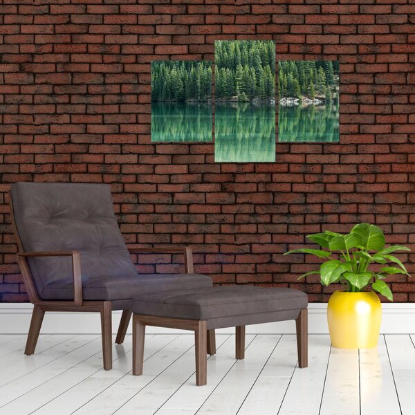 Slika - Četinari uz jezero (90x60 cm)