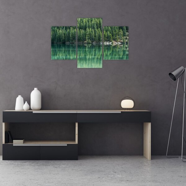 Slika - Četinari uz jezero (90x60 cm)