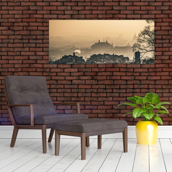 Slika - Grad pod maglom (120x50 cm)