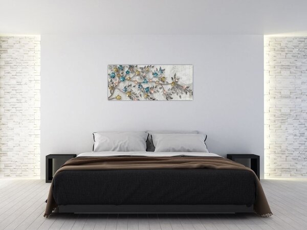 Slika- Na grani - apstrakcija (120x50 cm)