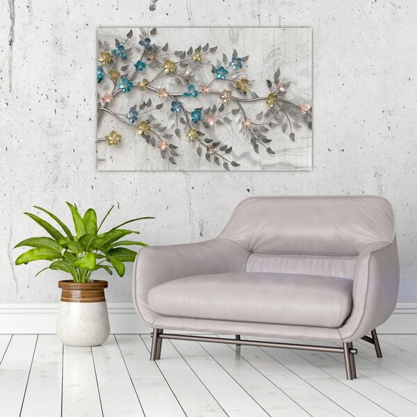 Slika- Na grani - apstrakcija (90x60 cm)