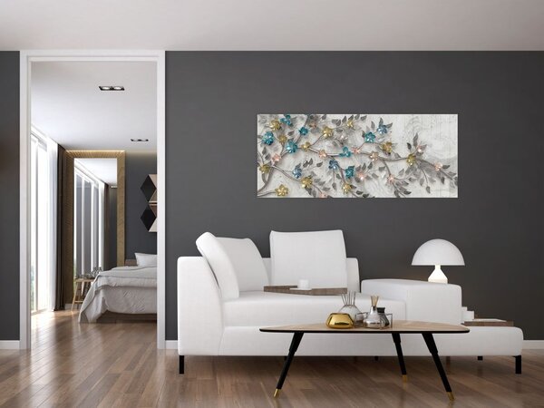 Slika- Na grani - apstrakcija (120x50 cm)