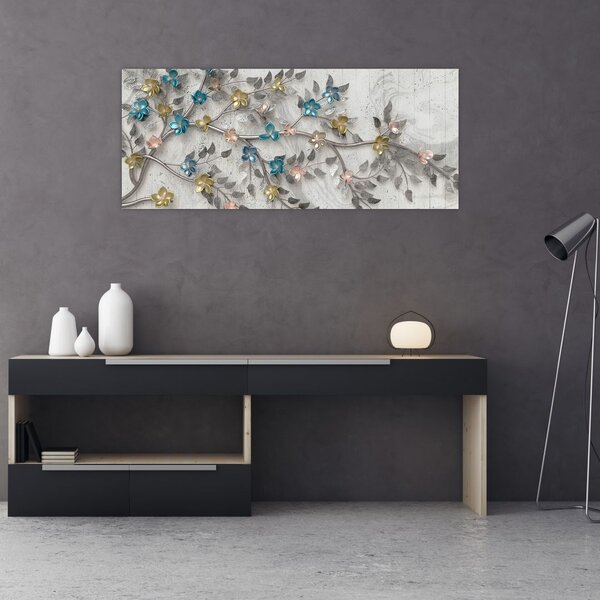 Slika- Na grani - apstrakcija (120x50 cm)