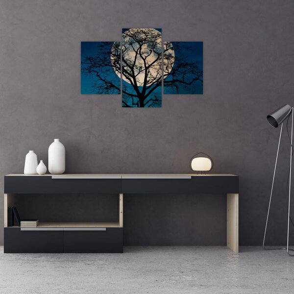 Slika stabla s punim mjesecom (90x60 cm)