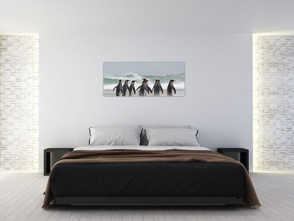 Slika pingvina uz ocean (120x50 cm)