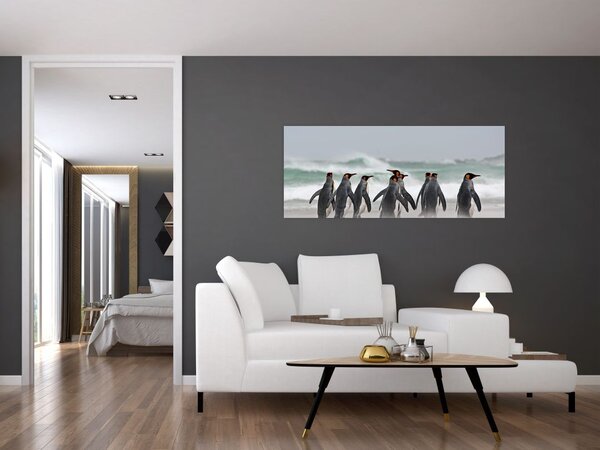 Slika pingvina uz ocean (120x50 cm)