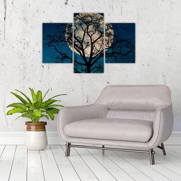Slika stabla s punim mjesecom (90x60 cm)