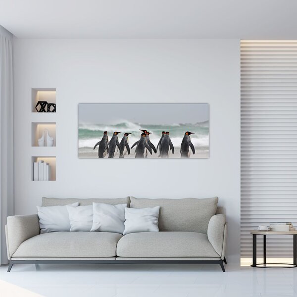 Slika pingvina uz ocean (120x50 cm)