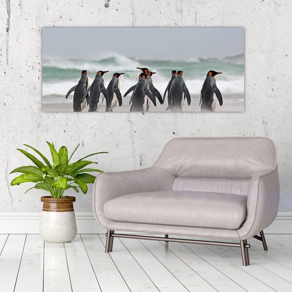 Slika pingvina uz ocean (120x50 cm)