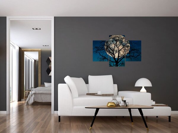 Slika stabla s punim mjesecom (90x60 cm)