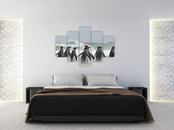 Slika pingvina uz ocean (150x105 cm)