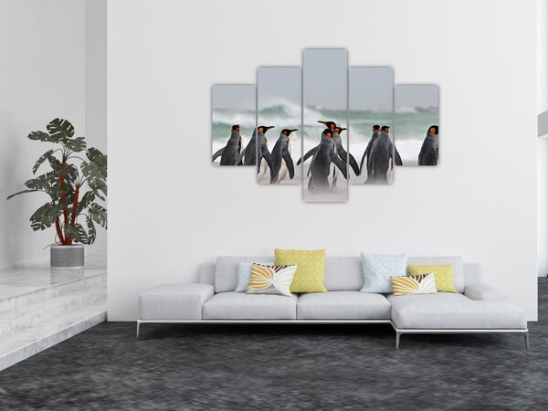 Slika pingvina uz ocean (150x105 cm)