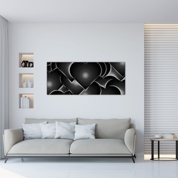 Slika crno-bijelih srca (120x50 cm)