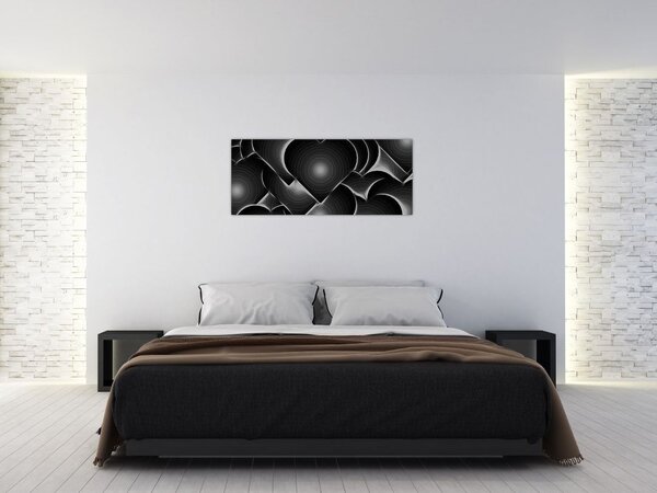 Slika crno-bijelih srca (120x50 cm)