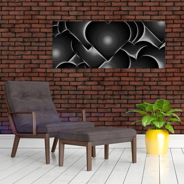 Slika crno-bijelih srca (120x50 cm)
