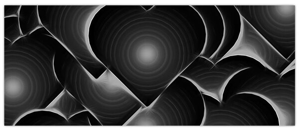 Slika crno-bijelih srca (120x50 cm)