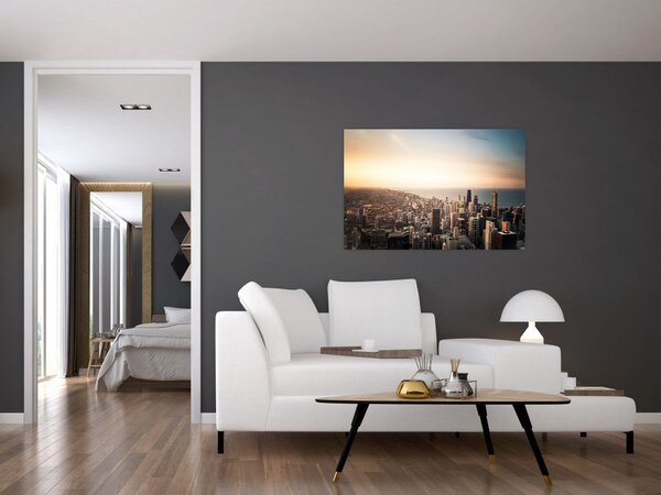 Slika zalaska sunca nad gradom (90x60 cm)