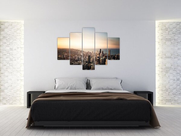 Slika zalaska sunca nad gradom (150x105 cm)