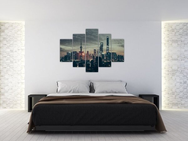 Slika grada u sumrak (150x105 cm)