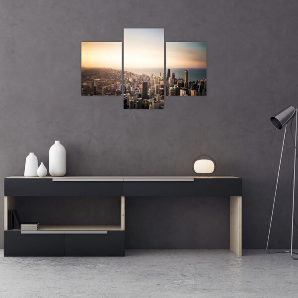 Slika zalaska sunca nad gradom (90x60 cm)