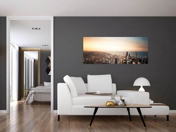 Slika zalaska sunca nad gradom (120x50 cm)