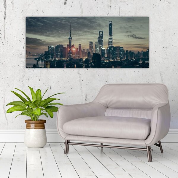 Slika grada u sumrak (120x50 cm)