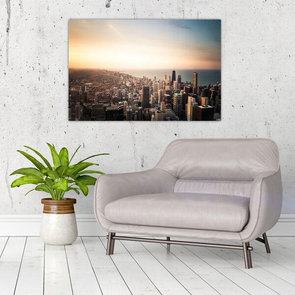 Slika zalaska sunca nad gradom (90x60 cm)
