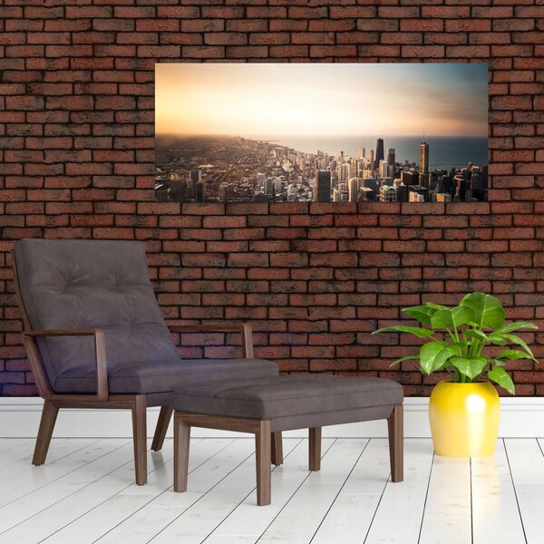 Slika zalaska sunca nad gradom (120x50 cm)