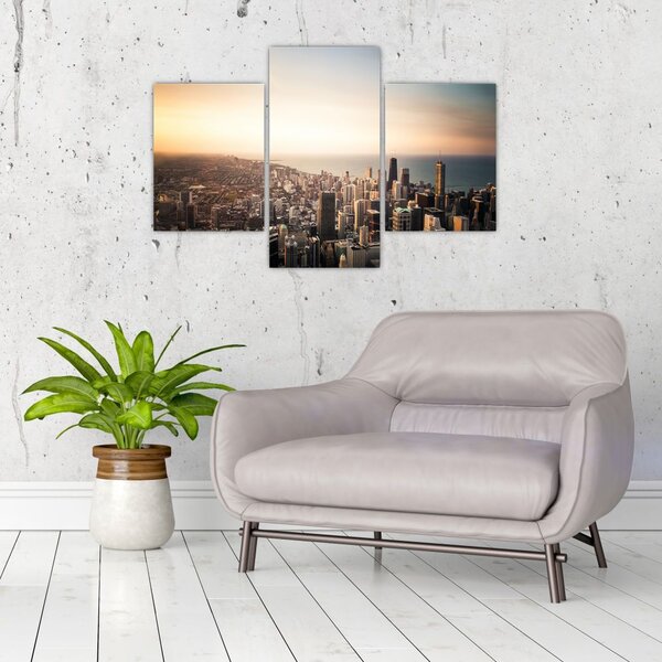 Slika zalaska sunca nad gradom (90x60 cm)
