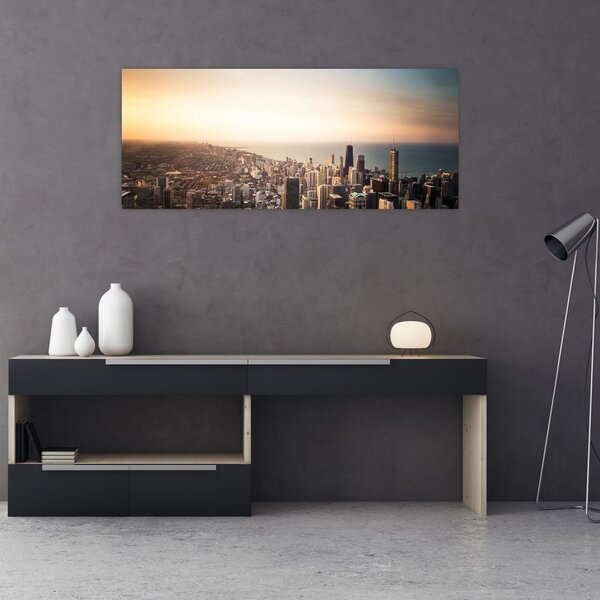 Slika zalaska sunca nad gradom (120x50 cm)