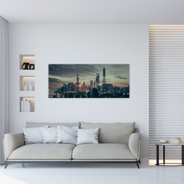Slika grada u sumrak (120x50 cm)