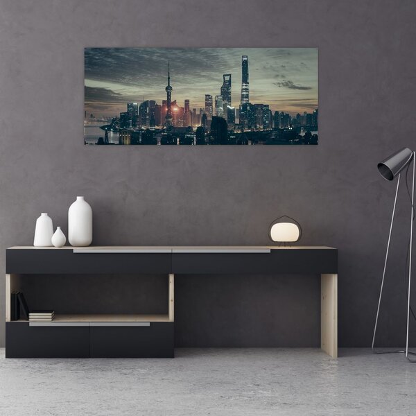 Slika grada u sumrak (120x50 cm)