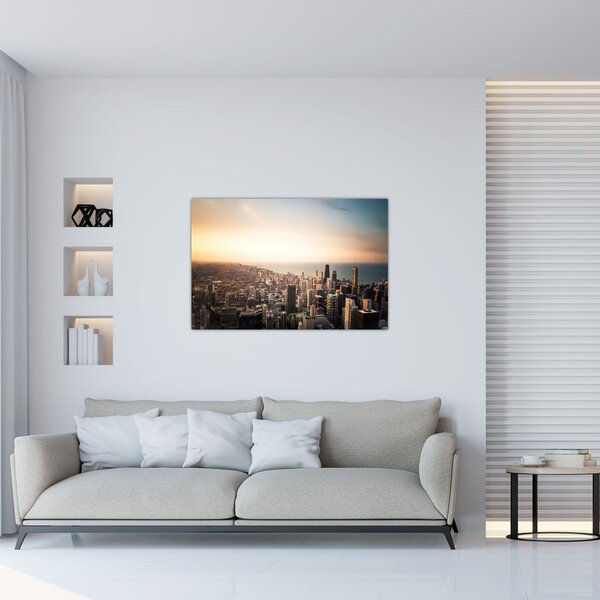 Slika zalaska sunca nad gradom (90x60 cm)