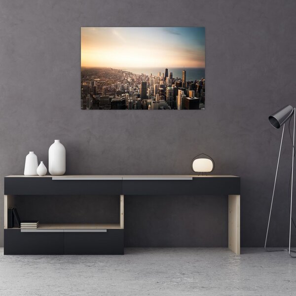 Slika zalaska sunca nad gradom (90x60 cm)