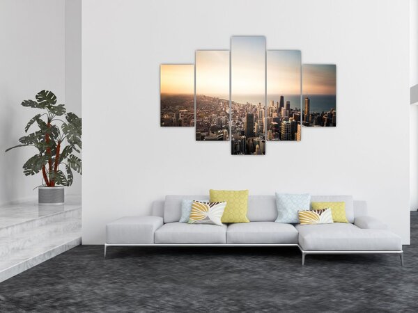 Slika zalaska sunca nad gradom (150x105 cm)