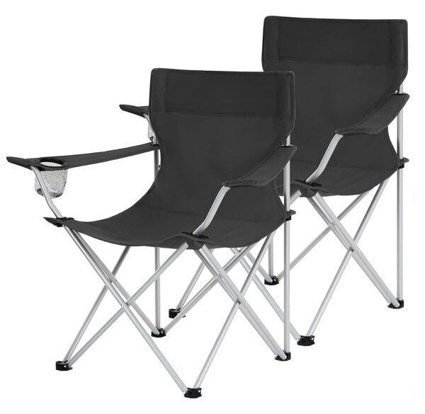 Kamp stolice ROVER, set 2 kom, crna SongmicsHome